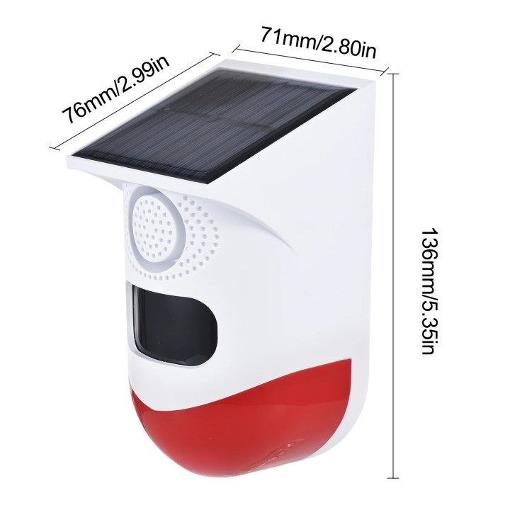 Sirena solare wifi impermeabile da esterno con rilevatore di presenza e telecomando a batteria 1 433mhz