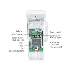 Solar power outdoor flash siren Pet immunity solar power sensor dual function security