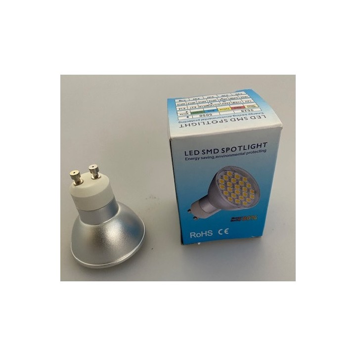 Ampoule gu10 24 led 5w smd 5050 spot blanc froid basse conso 220v 240v eclairage lumiere