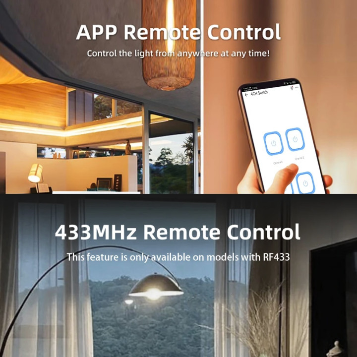 Relè ricevitore Smart Wifi radio a 4 canali 433 mhz tuya 85-250 V 220 V 110 V 2200 W 10 A Alexa