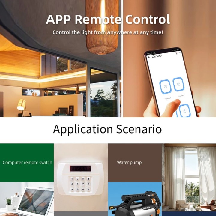 Smart Wifi receiver relay 4 channel radio 433mhz tuya 85-250V 220V 110V 2200W 10A alexa