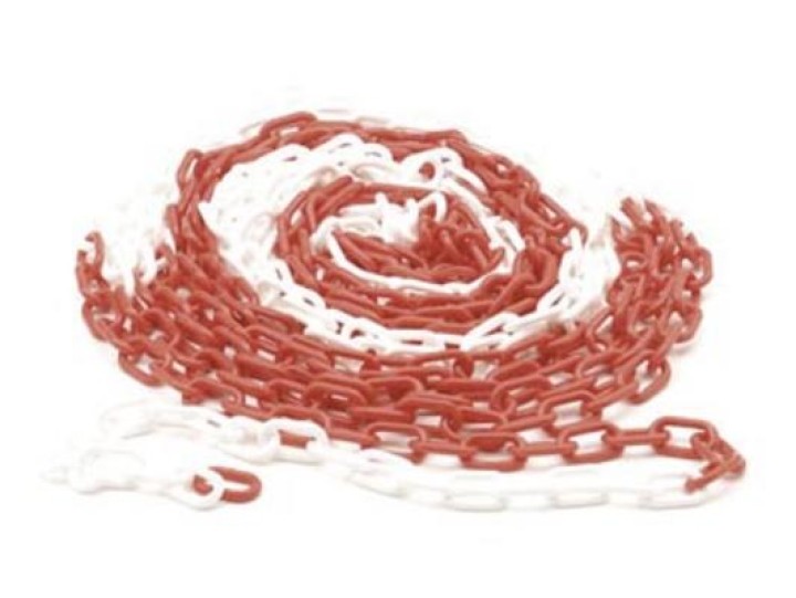 Cadena 10m roja blanca pvc proteccion seguridad senalizacion velleman - 1