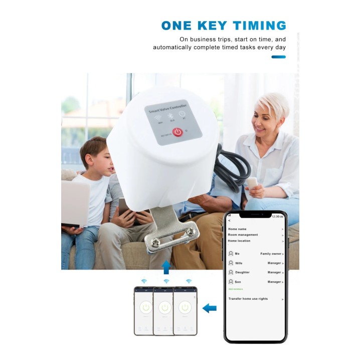 WiFi Válvula de agua Temporizador de cierre de gas Controlador inteligente de jardín Asistente de Google Alexa SmartLife