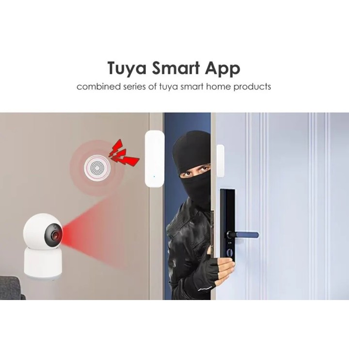 Tuya Door and window opening sensor WiFi detector silent alarm remote control application