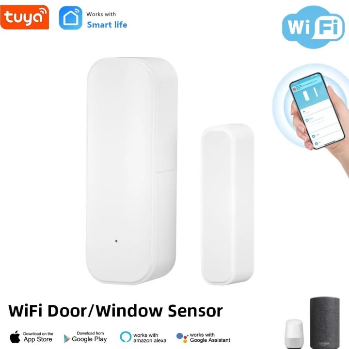 Tuya Door and window opening sensor WiFi detector silent alarm remote control application