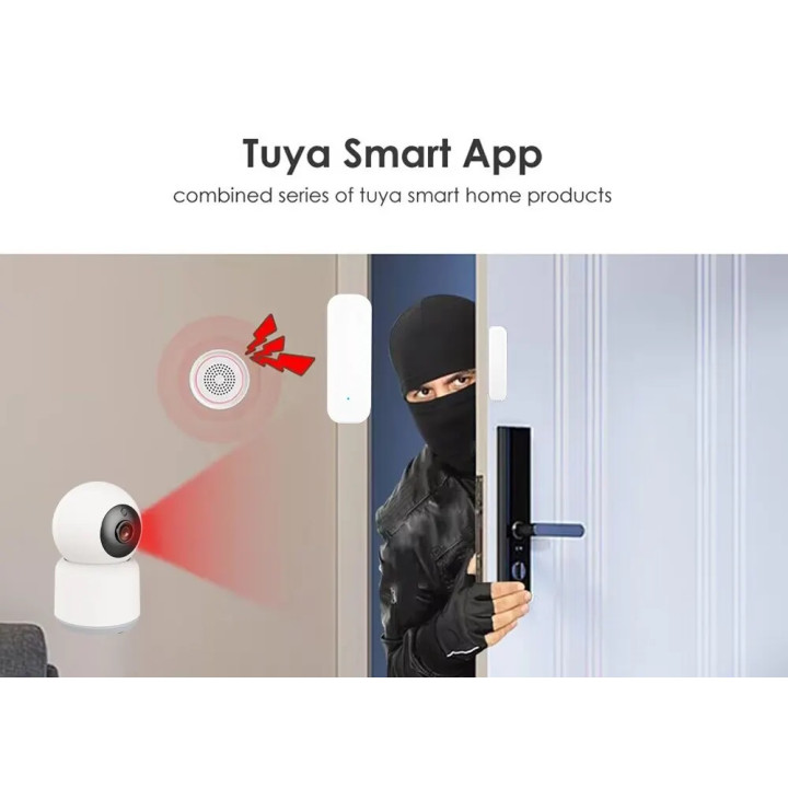 Tuya Door and window opening sensor WiFi detector silent alarm remote control application