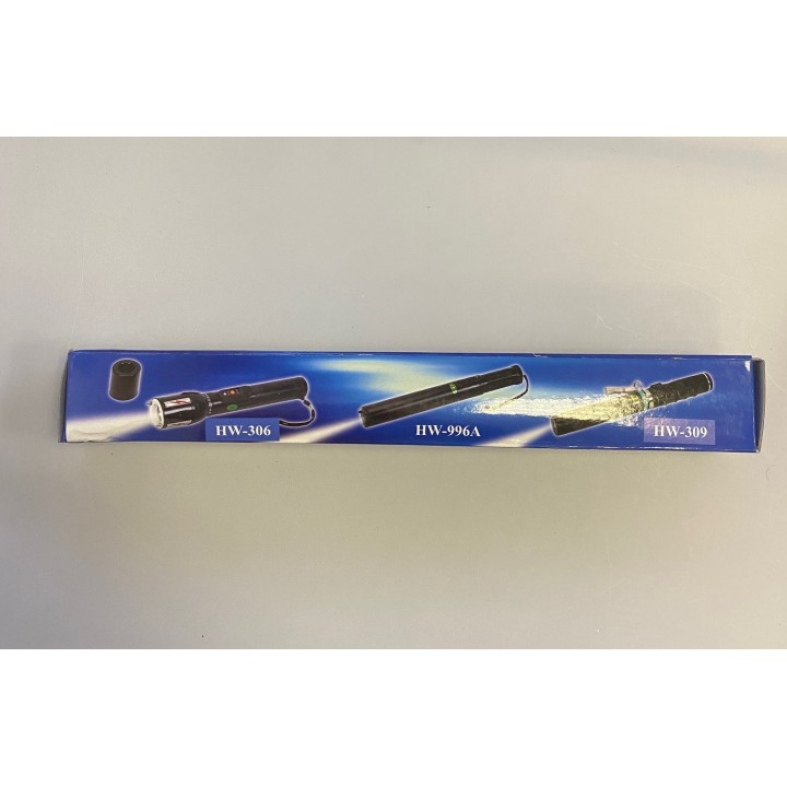 Torche electrifiee eclairage rechargeable taser paralyseur shock electrique 300kv baton defense