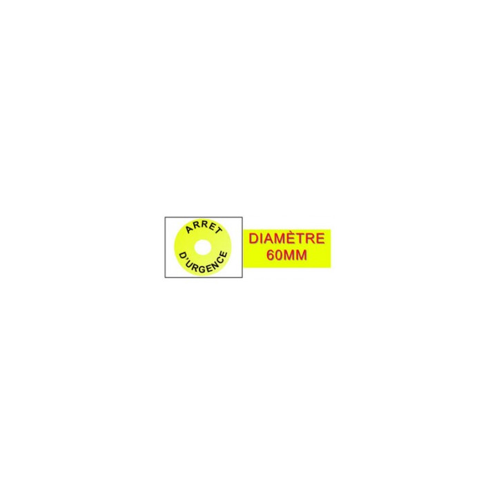 Arresto di emergenza label ø60mm apem coapa01yl3 cen - 1