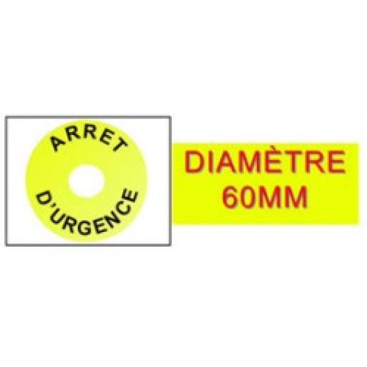 Label emergency stop ø60mm apem coapa01yl3 cen - 1