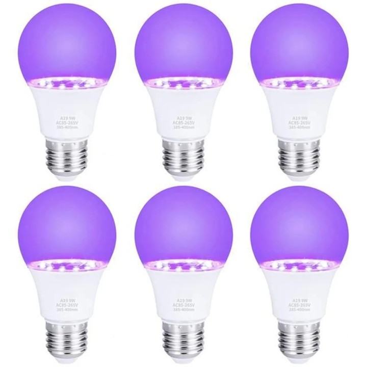 Lot de 2 ampoules lumiere noire 220v 75w e27 effet ultraviolet eclairage lampe disco lamp75bl