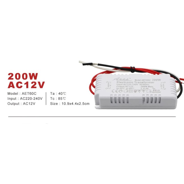 Transformateur electronique 150va 160va 180va 200va 200W 220v 230v 12Vca eclairage halogene transfo