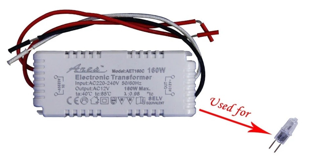 Transformateur electronique 110va 120va 140va 150va 160va 160W 220v 230v 12Vca eclairage halogene transfo