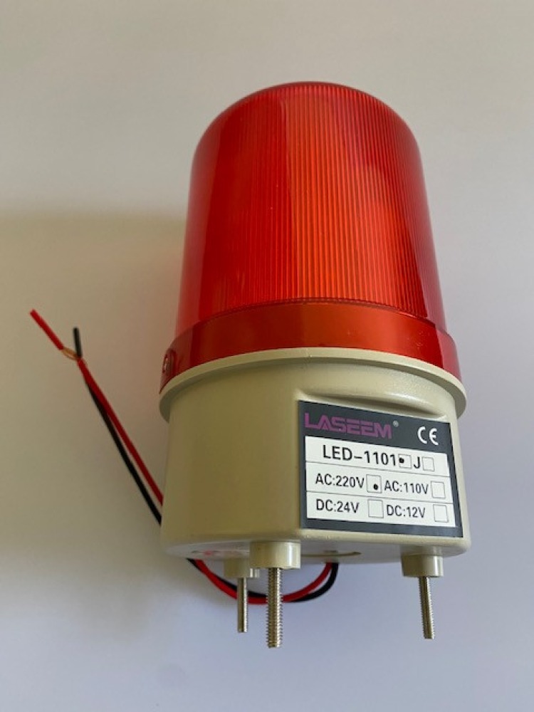 Girofaro fisso 220vca 12w rosso (fornito con adattatoretrasduttore 220 12v) vdl15rlra girofari elettrici fissi colore rosso
