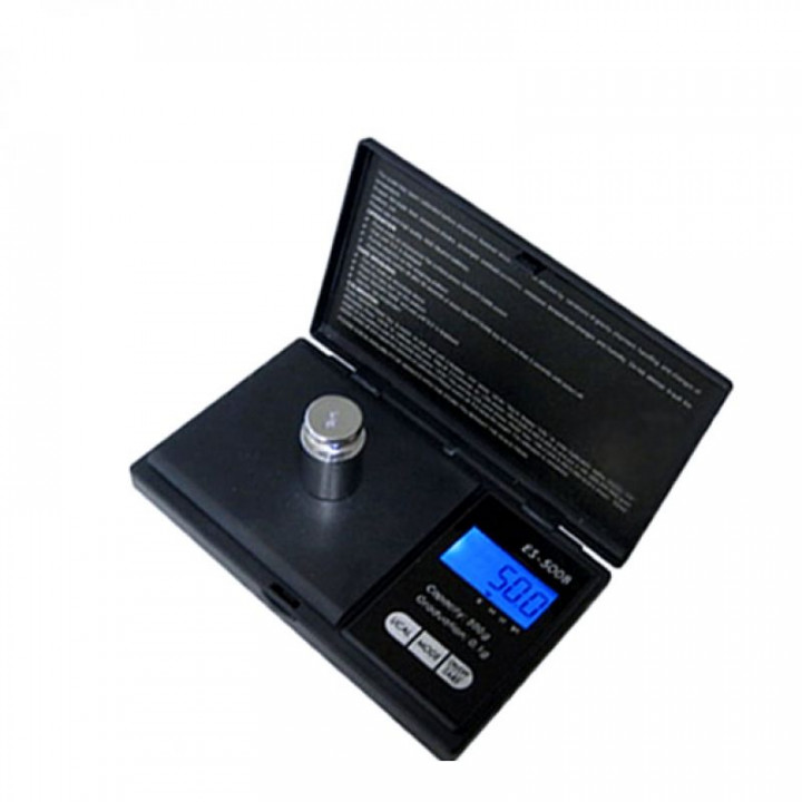 Balanza electrónica de bolsillo portátil pesa 500g medida de peso 0.1g objetos pequeños kenex  - 5