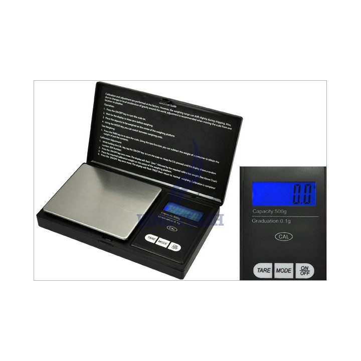 Balanza electrónica de bolsillo portátil pesa 500g medida de peso 0.1g objetos pequeños kenex  - 2