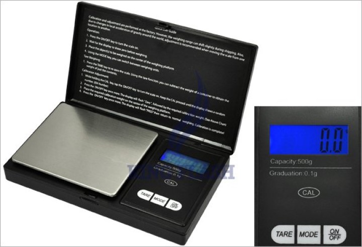 Balanza electrónica de bolsillo portátil pesa 500g medida de peso 0.1g objetos pequeños kenex  - 2