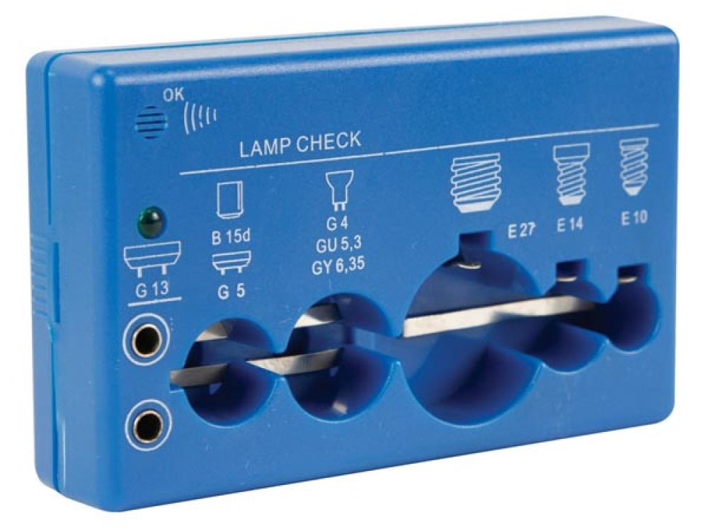 Testeur ampoules indicateur LED bip sonore culots G13 B15d/G5 G4/GU5.3 GY6.35 E27 E14 E10 VTTEST8