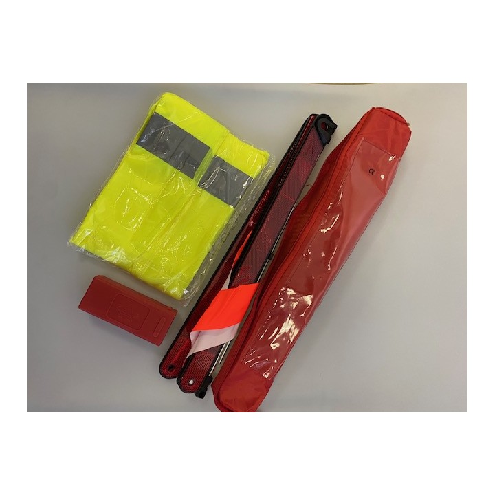 2 kit seguridad carretera chaleco + triangulo reflectante signalisacion r27 en11