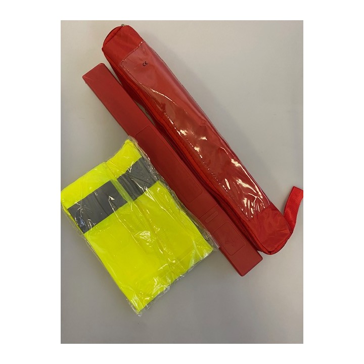 Kit securite route 8 triangle signalisation r27 en11 8 gilet réfléchissant l ce en 471