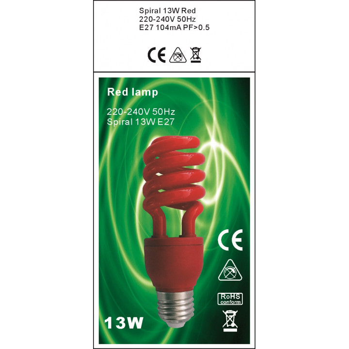 Espiral lámpara fluorescente compacta red e27 220v 13w  75w bombilla fluorescente iluminación 230v 240v veka - 1