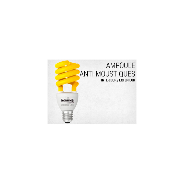 Yellow bulb e27 anti mosquitoes buzz off 15w 75w equivalent compact fluorescent spiral 220v 240v jr international - 1