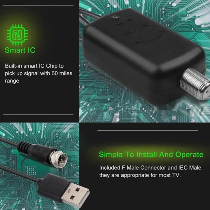 usb signal amplifier 5V 6V CATV HDTV 25DB 45-862 MHz HD channel for active DTT antenna