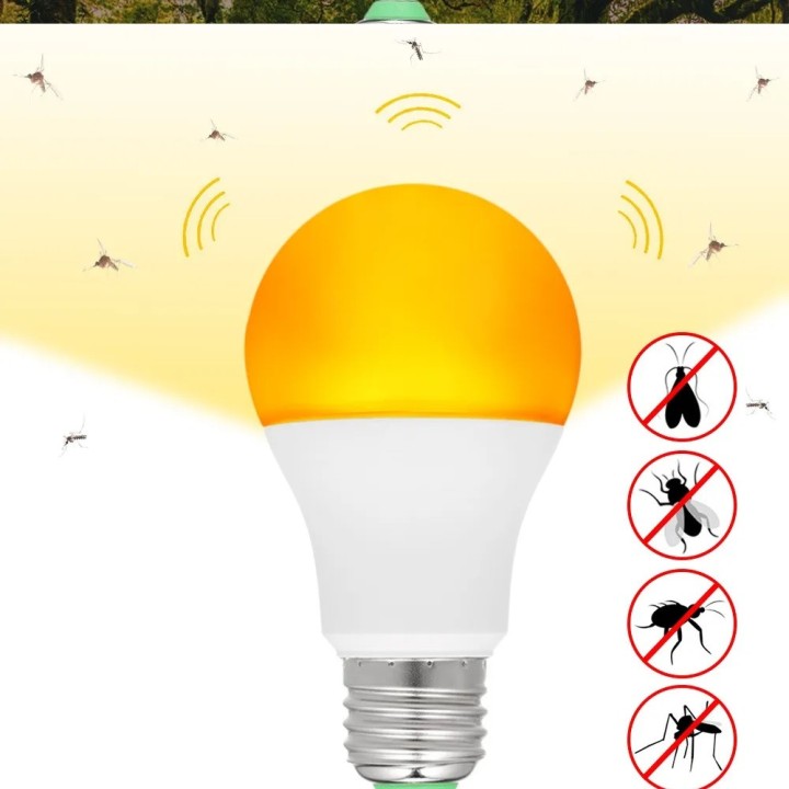 Ampoule jaune anti moustique chikungunya repousse insecte e27 7w 220v 240v