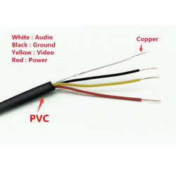 adaptateur AV M12 4Pin aviation prise femelle à 2 RCA + cc câble mâle pour caméra vidéosurveillance