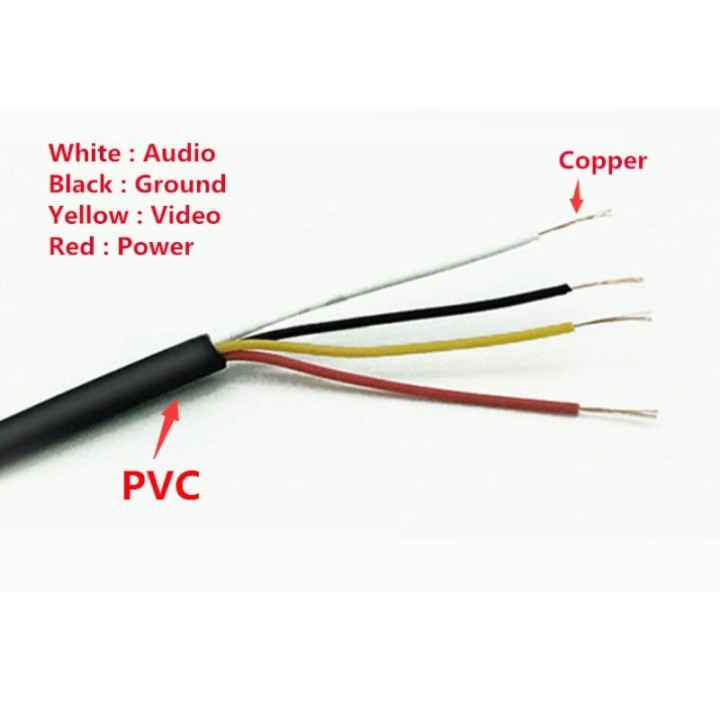 M12 AV Adapter 4Pin Aviation Head Female Plug To 2 RCA + DC Male Cable CCTV Camera Security DVR