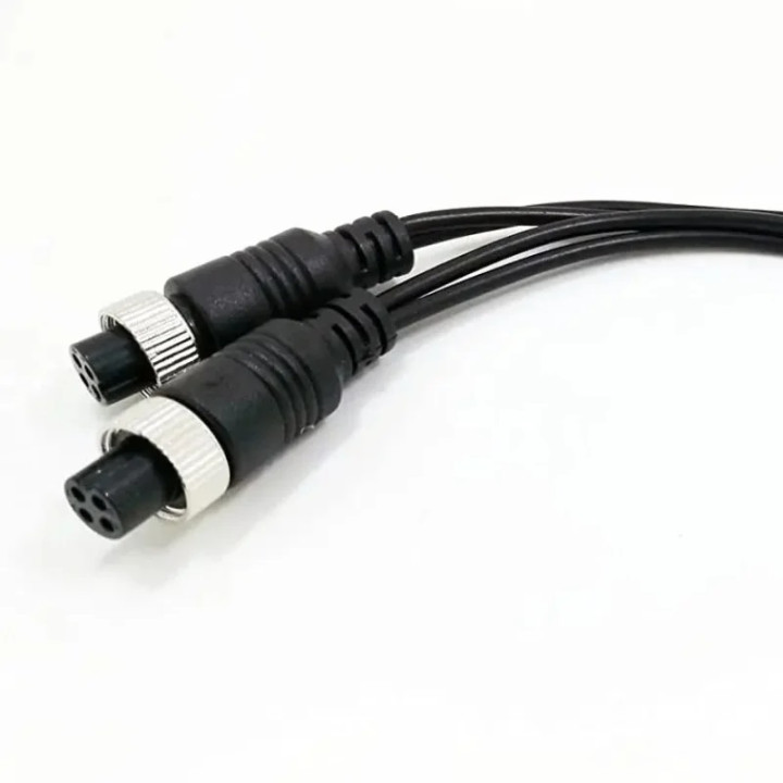 M12 AV Adapter 4Pin Aviation Head Buchse Stecker an 2 Cinch DC Stecker Kabel CCTV Kamera
