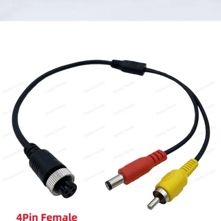 M12 AV Adapter 4Pin Aviation Head Buchse Stecker an 2 Cinch DC Stecker Kabel CCTV Kamera