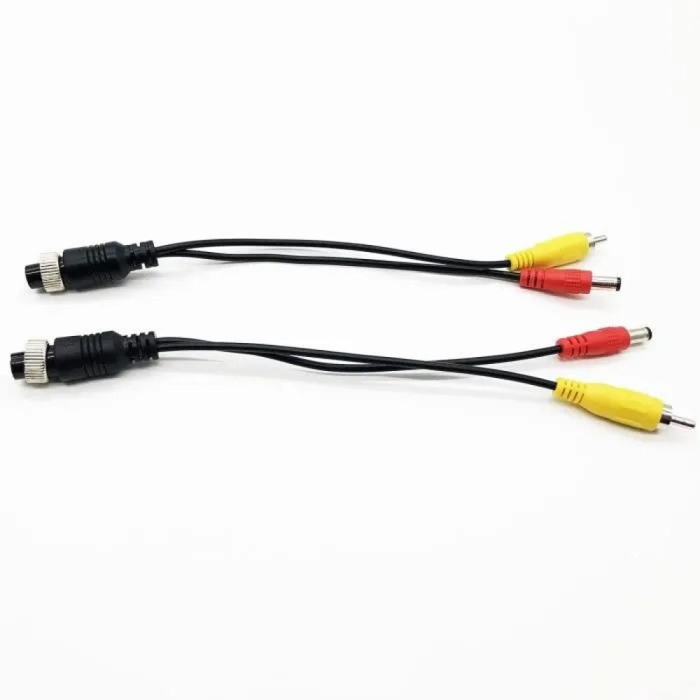 M12 AV Adapter 4Pin Aviation Head Buchse Stecker an 2 Cinch DC Stecker Kabel CCTV Kamera
