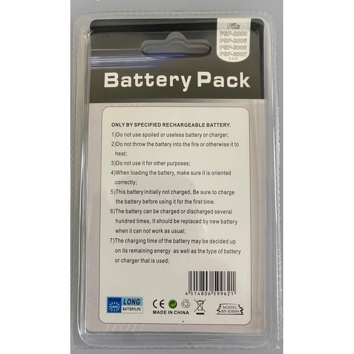 New 3.6v 3600mah battery pack for sony psp 2000 slim