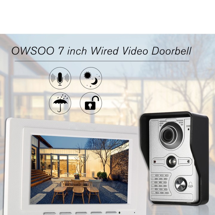 interphone de sonnette de portier vidéo 7 pouces 18cm 1 caméra 1 moniteur Vision nocturne SY801FA11