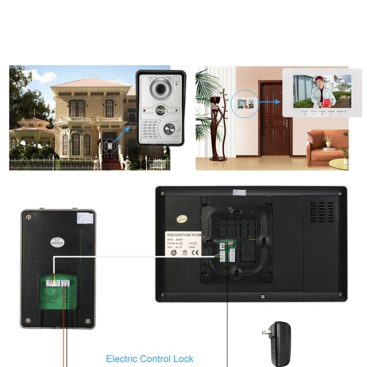 7 Inch 18cm Video Door Phone Doorbell Intercom -camera 1-monitor Night Vision SY801FA11
