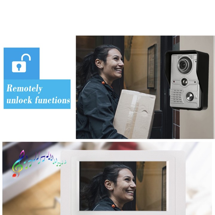 videocitofono per campanello per videocitofono da 7 pollici da 18 cm 1 telecamera 1 monitor per visione notturna SY801FA11