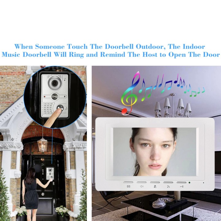7 Inch 18cm Video Door Phone Doorbell Intercom -camera 1-monitor Night Vision SY801FA11