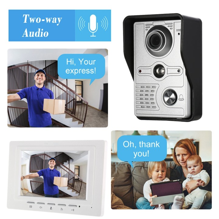 7 inch 18 cm Video Tür Telefon Türklingel Intercom Kit 1-Kamera 1-Monitor Nachtsicht SY801FA11