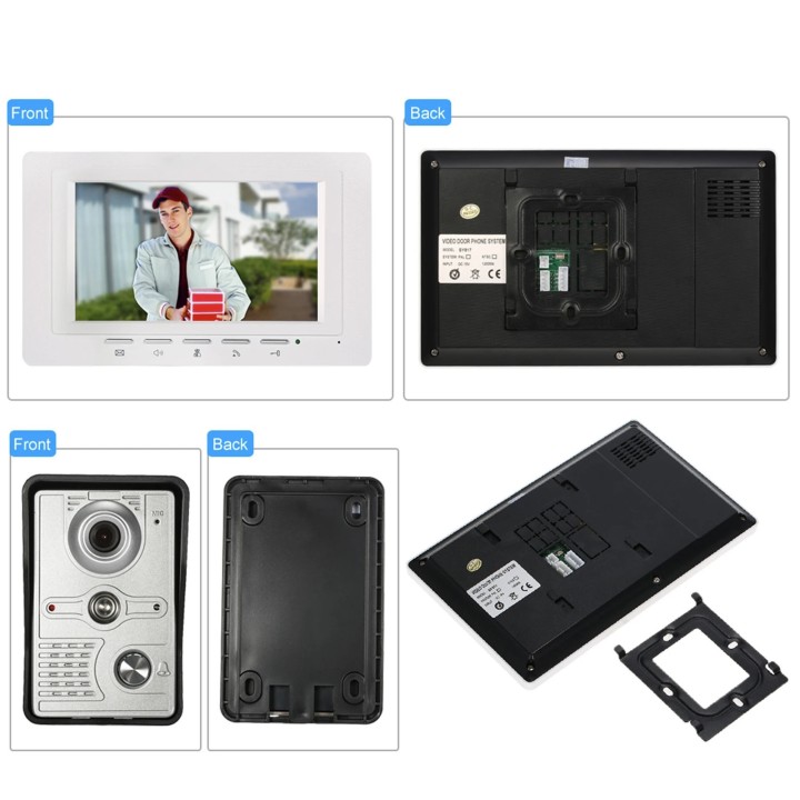 Interphone portier video camera couleur avec fil 7 inch 18cm intercom surveillance securite maison