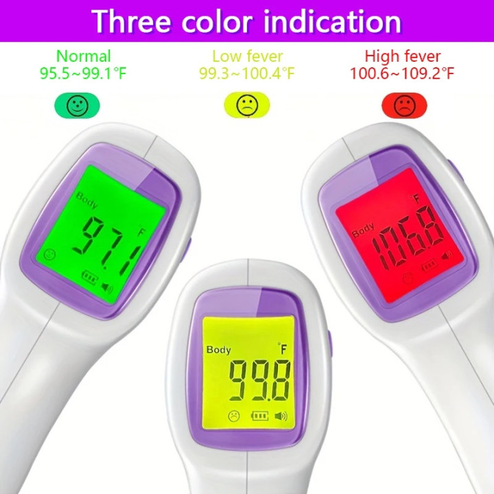 Non-contact digital LCD forehead infrared medical thermometer tool for temperature and human fever for babies and adults