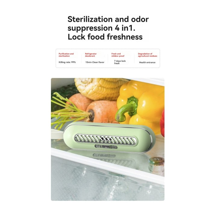 Purificador de aire Generador de ozono Desodorante Nevera Conservación de olores Frutas y verduras