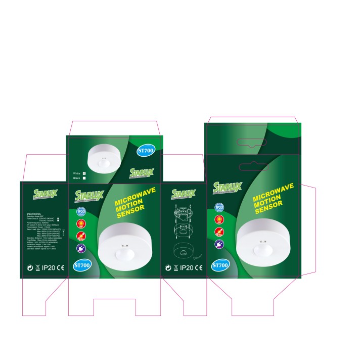 Frequenza interruttore movimento radar rivelatore di illuminazione a soffitto luce st700 starlux - 3