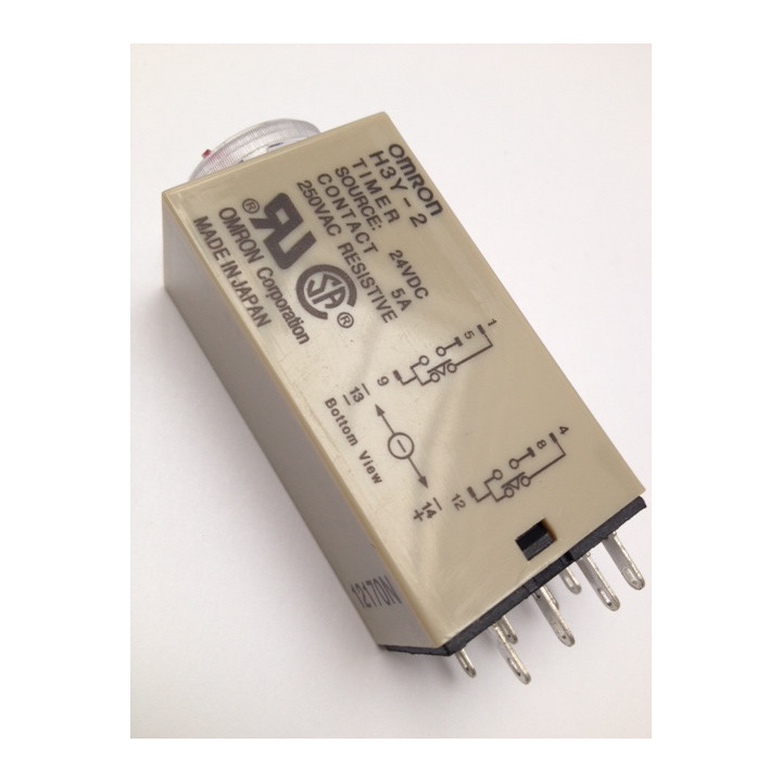 Omron relé de 24v 5a h3y-2 temporizador de 1 sec a 30 sec 240v 230v 2 no / nc de trabajo y de descanso dealx - 1