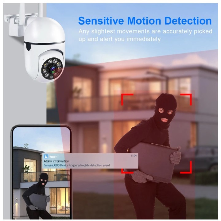 Caméra de surveillance extérieure PTZ IP WIFI hd 3MP/1080P Zoom x 4 sans fil nocturne ia Audio