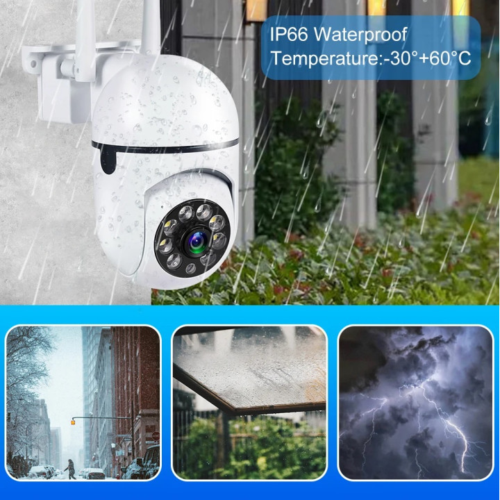 Caméra de surveillance extérieure PTZ IP WIFI hd 3MP/1080P Zoom x 4 sans fil nocturne ia Audio