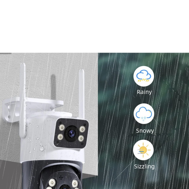 Outdoor PTZ IP WIFI HD 8MP Drahtlose Nachtüberwachungskamera AI Audio Dual-Lens-Bildschirm
