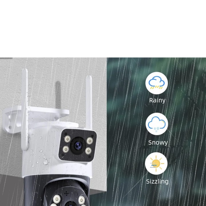Outdoor PTZ IP WIFI HD 8MP Wireless Night Surveillance Camera AI Audio Dual Lens Screen