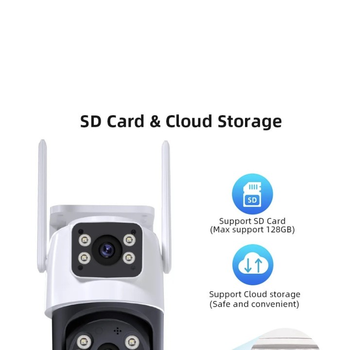 Outdoor PTZ IP WIFI HD 8MP Wireless Night Surveillance Camera AI Audio Dual Lens Screen