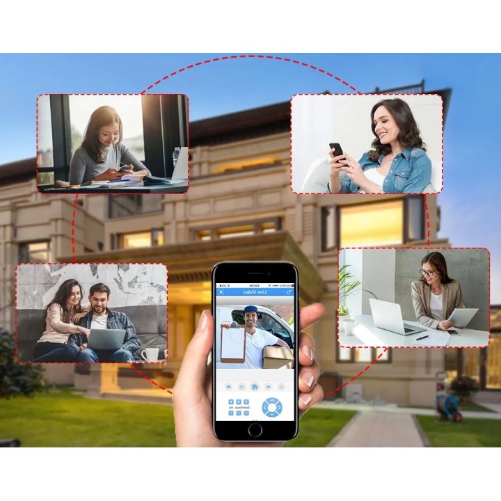 Caméra de Surveillance Extérieure 4G Gsm Sim V380 2 ecrans Cloud 10x Zoom Ip66 Protection Sécurité