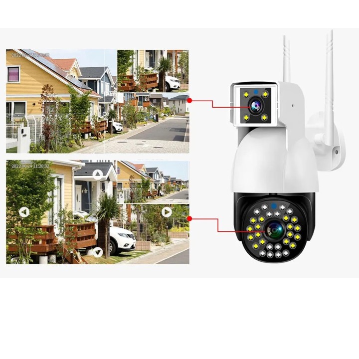 Outdoor Surveillance Camera 4G Gsm Sim V380 2 Cloud Screens 10x Zoom Ip66 Security Protection